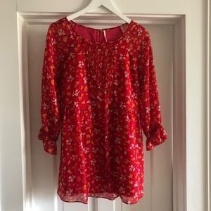 Free People Floral Tunic Top